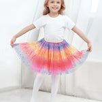 Jastore Girls Layered Rainbow Tutu Skirt Dance Dress Ruffle Tiered Clubwear(Pink+Purple,0-24 Months)