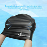 Extra Large Swim Cap for Braids and Dreadlocks Women Men Silicone Swimming Cap for Long Thick Curly Weaves Afro Hair Extensions (Black, Purple)