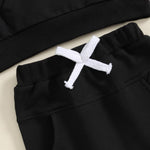 PUHHAPIEY Toddler Baby Boy Clothes Fall Winter Outfits Embroidery Daddy's Mini Hoodie Sweatshirt & Joggers Pant Set (Black, 12-18 Months)