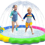 VISTOP Non-Slip Splash Pad for Kids and Dog, Thicken Sprinkler Pool Summer Outdoor Water Toys - Fun Backyard Fountain Play Mat for Baby Girls Boys Children or Pet Dog (59 inch, Red&Yellow&Green&Blue)