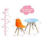 Costzon Kids Table and Chair Set, 5 PCS Mid-Century Modern Style Kids Desk Set w/Wood Legs, Iron Frame for Dining Drawing Playing & Strong Bearing Capacity, Toddler Table and Chairs (Colorful)
