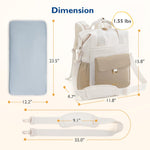 mommore Diaper Bag Backpack, Large Baby Bag for Girl Boy Convertible Diaper Bag Tote with Changing Pad, Insulated Pockets, Stroller Buckles, Travel Diaper Bag with Removable Shoulder Strap
