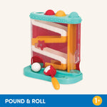 Battat – Pound-a-Ball Toy – Ball Maze – Hammer & Ball Puzzle For Babies – Fine Motor Skill Toy – 12 Months + – Pound & Roll, Light Blue