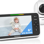 HelloBaby No WiFi Baby Monitor 5" Screen 30-Hour Battery Pan-Tilt-Zoom Video Upgrade with Camera and Audio, Night Vision, VOX, 2-Way Talk, 8 Lullabies and 1000ft Range