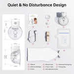 TSRETE Breast Pump, Double Wearable Breast Pump, Electric Hands-Free Breast Pumps with 2 Modes, 9 Levels, LCD Display, Memory Function Rechargeable Double Milk Extractor-24mm Flange, White