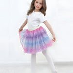 Jastore Girls Layered Rainbow Tutu Skirt Dance Dress Ruffle Tiered Clubwear(Pink+Purple,0-24 Months)