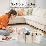 YOHOOLYO Baby Diaper Caddy Organizer, Large Portable Storage Basket for Newborn Essentials, Nursery Must-Have for Boys and Girls, Gift for Baby Shower and Registry Must-Have, Car and Travel Caddy