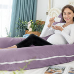 Meiz U Shaped Pregnancy Pillows for Sleeping, 65" Maternity Pillow for Full Body Support, Cooling Pregnancy Pillow with Jersey Cover, Purple