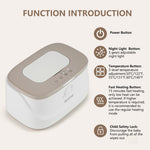 Baby Wipe Warmer, Wipe Warmer and Baby Wet Wipes Dispenser, 3 Temperature Control Large Capacity Wipes Warmer for Babies with Night Light (Gray+White)