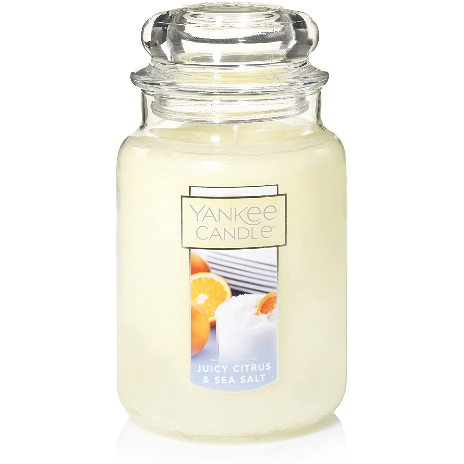 Yankee Candle Sage & Citrus Scented, Classic 22oz Large Jar Single Wick Candle, Over 110 Hours of Burn Time, Ideal for Home Decor and Gifts