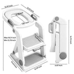 BABY JOYCE Potty Training Seat, 2 in 1 Potty Training Toilet Seat with Step Stool Ladder for Kids Boys Girls, Toddler Toilet Seat with Steps Splash Guard Replacement Cushion Reward Stickers (Grey)