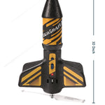 SainSmart Jr. Rocket Launcher for Kids, 200 Feet of Flight Altitude, Motorized Air Rocket with Parachute, Self-Launching Outdoor Toy with Safely Land, Black