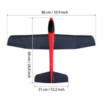 HAWK'S WORK 86cm EPP Foam Glider, Super Large Hand Throw Airplane Toy for Kids Outdoor Play & STEM Learning, Ideal Blank Airframe for DIY RC Conversion (XL, 2 Pack)