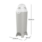 Foundations Hands Free Tall Diaper Pail with Airtight Lid - Durable & Odorless Disposal, Large Capacity, Holds up to 60 Newborn Diapers, Refill with Any Bags, Baby Registry Gift - Gray (9622057)