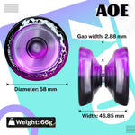 7YO AOE Yoyo Professional Responsive Yoyo for Kids, Beginner Yo-yo with Deep Finger Holes, Plastic Trick Yo Yo with Unresponsive Bearing + 10 Strings + Storage Bag