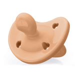 Chicco PhysioForma Luxe Orthodontic Pacifier for Babies 6-16 Months, One-Piece 100% Soft Silicone, Supports Breathing, Textured Shield & Handle, Sterilizing Case, BPA Free, 2-Pack, Cantaloupe