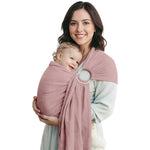 Shiaon Baby Ring Sling Wrap, Lightweight Baby Sling for Infants and Toddlers, Cotton Baby Wraps Carriers for Babies 7-35 lbs, Baby Shower Gifts, Pink