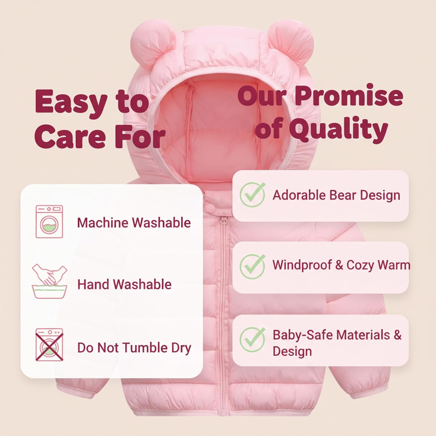 Baby Boys Girls Winter Fall Coats for Kids Toddler Light Puffer Down Jacket with Hoods Infants Padded Outerwear Dark Blue 6-12 Months