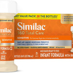 Similac 360 Total Care Sensitive Infant Formula for Fussiness & Gas Due to Lactose Sensitivity, Has 5 HMO Prebiotics, Non-GMO, Baby Formula, Ready to Feed, 8-fl-oz Bottle, Pack of 24