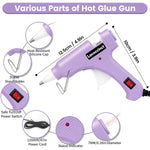 Hot Glue Gun, Mini Hot Glue Gun Kit with 30 Glue Sticks, Fast Preheating Hot Melt for School Crafts DIY Arts and Quick Home Repairs, 20w Light Purple
