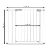 Hauck 59728 Open N Stop KD Pressure Fit Baby & Pet Safety Gate w/3.5" Extension, Accommodates 33 to 35" Wide Home Doorway, Stairway, or Hallway, White