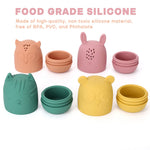 AULEGE Silicone Bath Toys, Squeezable Bathtub Toys for Toddle 6-12-18 Months+, Kids-Friendly Bath Toys, Baby Shower Toys for Kids 1-3