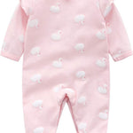 Baby One Piece Romper Soft Cotton Sleepwear Footed Jumpsuit for 0-12 Month Infant