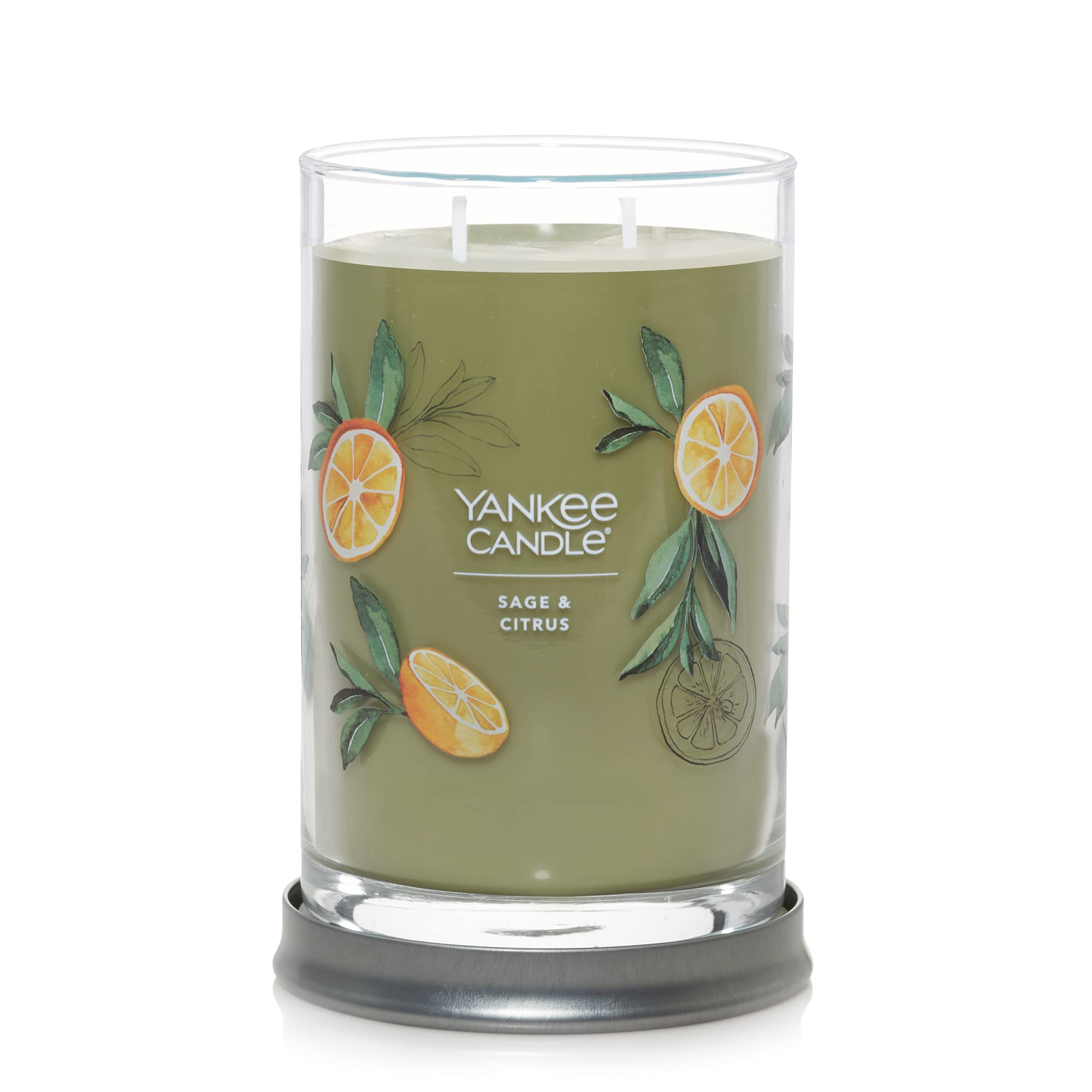 Yankee Candle Sage & Citrus Scented, Classic 22oz Large Jar Single Wick Candle, Over 110 Hours of Burn Time, Ideal for Home Decor and Gifts