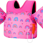 MoKo Toddler Swim Vest for Kids, Swim Arm Floaties 13-70lbs Cartoon Swimming Water Wings Pool Float Vests Sleeves Shoulder Straps Arm Band for Children Learn to Swim