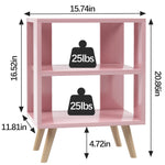Aenuert Night Stand, Pink Kids Nightstand, Modern End Table with Open Storage, 2-Tier Nursery Bedside Table for Small Space, Living Room, Bedroom