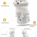 L LOHAS LED Plug in Night Light for Kids, 3D Cute Puppy Night Lights with Dusk to Dawn Sensor, RGB+Soft White 3000K Dog Night Light, Christmas Birthday Gift Nightlight for Kids, Room Decor
