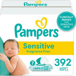 Pampers Baby Wipes, Sensitive, Water Based Wipe, Clinically Proven, Hypoallergenic, and Unscented for Babies, 336 Wipes Total (4 Flip-Top Packs)