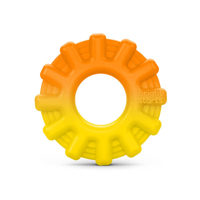Bright Starts Chance of Smiles Silicone Teether 2-Pk, Easy-Grasp Sun and Rainbow, Unisex, 3 Months+