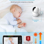 iFamily Baby Monitor - Large 5" Screen with 30Hrs Battery Life - Remote Pan-Tilt-Zoom;No WiFi, Two-Way Audio, Night Vision, Temperature, Lullabies, 960ft Long Range Baby Monitor with Camera and Audio