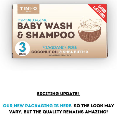 TINOQ Hypoallergenic Baby Soap Bar for Sensitive Skin | Gentle Wash for Babies, Toddlers, and Kids | Natural Shea Butter & Coconut Oil | 3-Pack
