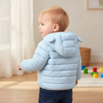 JiAmy 2-3Y Baby Boys Girls Coats Toddler Puffer Jacket Bear Hooded Winter Clothes Outwear Light Blue