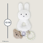 Kids Preferred Miffy Baby Ring Rattle – Soft Plush Material, Crinkle, Rattle Toy with Bumpy Ring Teether, Embroidered Details, Ages 0 Months & up