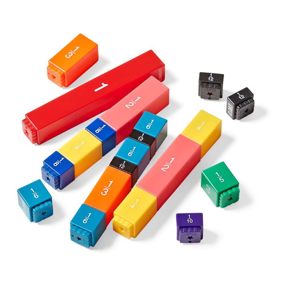 hand2mind Rainbow Fraction Tower Equivalency Cubes, Decimal Fraction ...