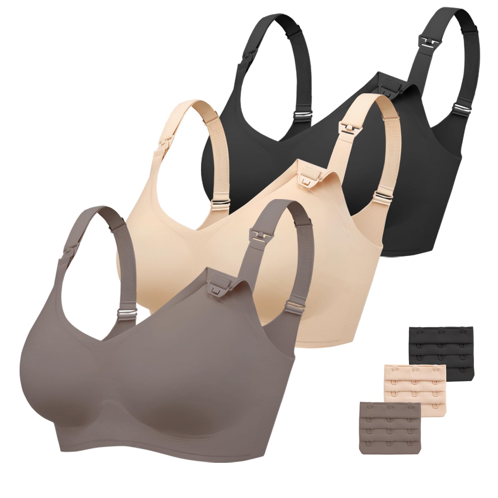 Vinfact 3 Pack Nursing Bras for Breastfeeding Comfort - Maternity ...