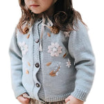 Simplee kids Baby Girl Thin Sweater Solid White Pink Cardigans for Toddler 0-3Years
