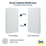 Serta Perfect Slumber Dual Sided Crib and Toddler Mattress - Waterproof - Hypoallergenic - Premium Sustainably Sourced Fiber Core -GREENGUARD Gold Certified (Non-Toxic) -7 Year Warranty - Made in USA