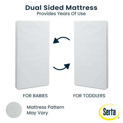 Serta Perfect Slumber Dual Sided Crib and Toddler Mattress - Waterproof - Hypoallergenic - Premium Sustainably Sourced Fiber Core -GREENGUARD Gold Certified (Non-Toxic) -7 Year Warranty - Made in USA
