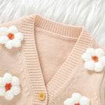 Neiwech Baby Girl Cardigan Sweater Toddler Knit V-Neck Button Long Sleeve Outwear Fall Winter Clothes