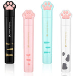 Demissle 4 Pcs Cute Mini Cat Paw Scissors, Stainless Steel Fun Cartoon Portable Pocket Small Folding Safety Scissors for Paper Cutting, Scrapbooking, Crafting