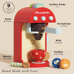 Le Toy Van - Honeybake Premium Wooden Cafe Machine Set - Pretend Kitchen and Cafe Play Toy Set | Kids Role Play Toy Kitchen Accessories (TV299), Small