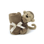 Jellycat Bashful Monkey Soother, 13.5 inches - Security Blanket & Lovey for Babies - Baby Gift