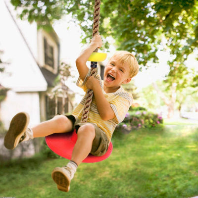Climbing Rope Tree Swing with Platforms and Swing Seat Outdoor Playground Accessories for Kids Including Hanging Strap & Carabiner