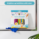 Tiger Tribe Bath Crayons - 8 Washable Colors for Mess-Free and Creative Bath Fun, Easy Grip for Kids Age 3+, Develops Creativity and Motor Skills