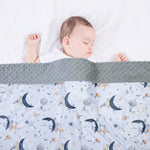 Donsonny Baby Blankets for Unisex Boys Girls, Super Soft Nursery Minky Blankets, 30 x 40 inch Outer Space Printed Bed Throws Newborn (Planet Fox)