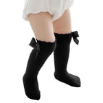 Zando Toddler Knee High Socks Girls Long Tube Socks Black Stockings 2-4T